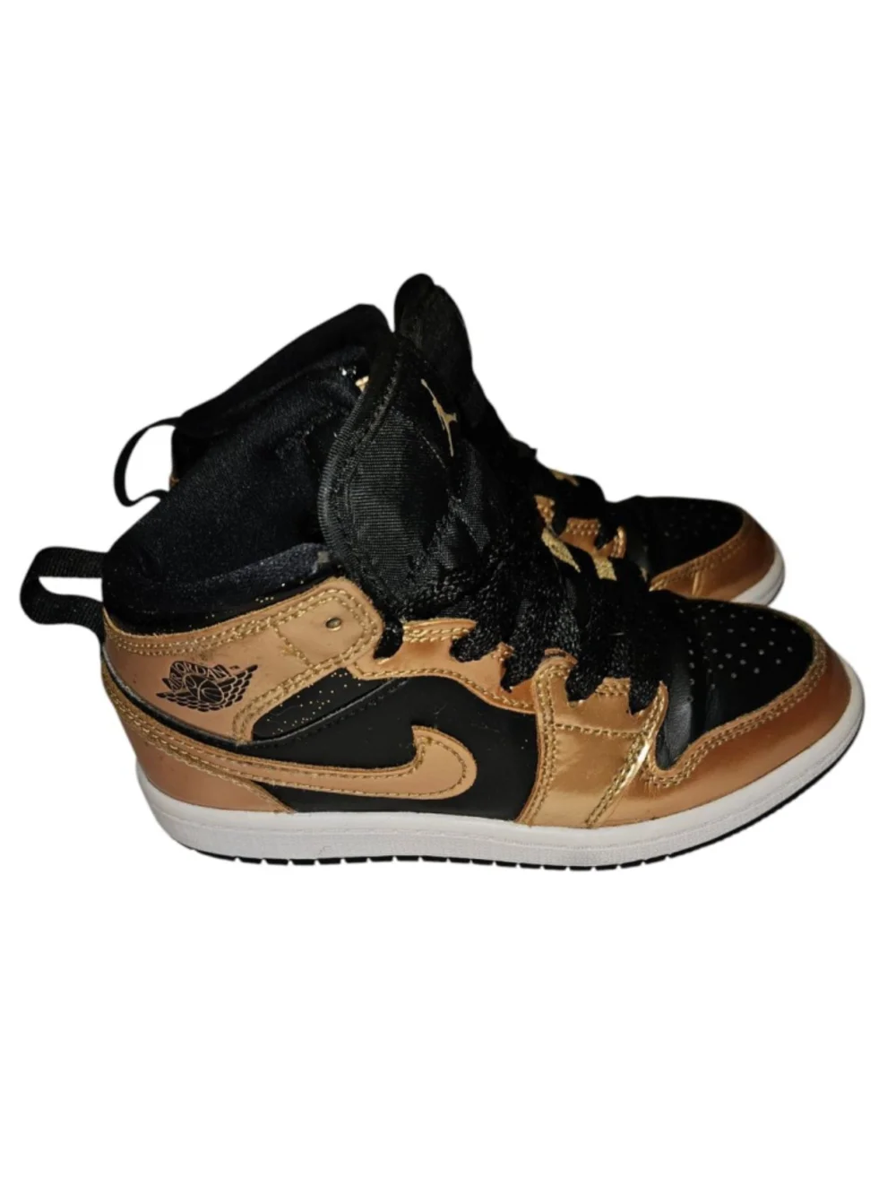 Nike Air Jordan 1 Mid SE Black/Metallic Gold-White PS Size 13c DR6968-071